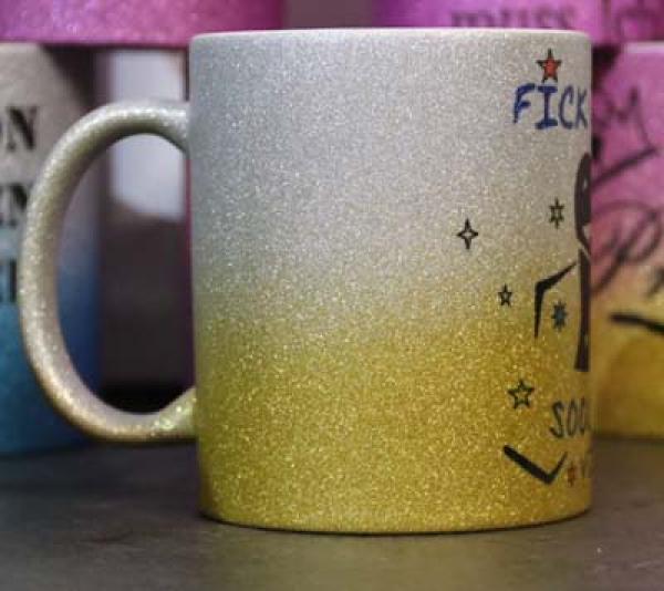Weiße Tasse mit Spruch MIR NED UFF DA SACK GANGA DU SOLLSCHT